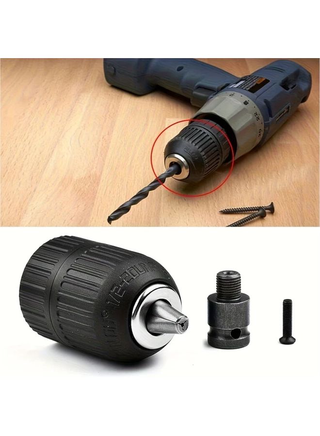 4 Pcs Self Locking Keyless Drill Chuck Set with Hex Sockets and Drill Bits - Image 2